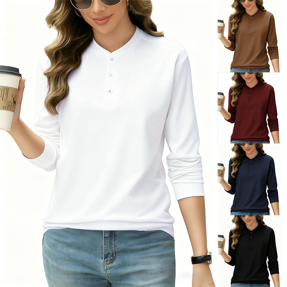 2026 NEW Solid Cotton Henley S - Undershirt Crew Neck recensione e prezzo
