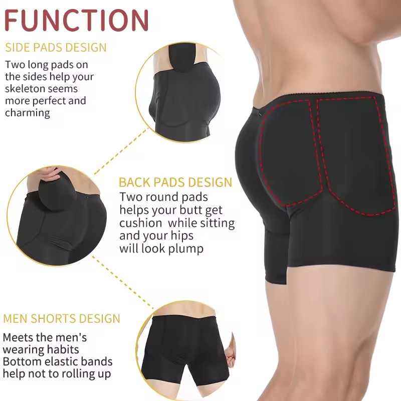 Men Padded Hip Enhancer Booty  - Boxer Brief Pack Cotton recensione e prezzo