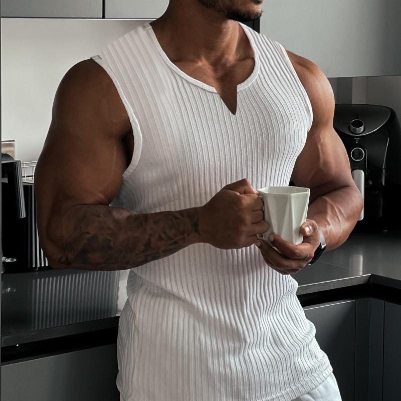 2024 Summer new men V-neck Ves - Undershirt Crew Neck recensione e prezzo