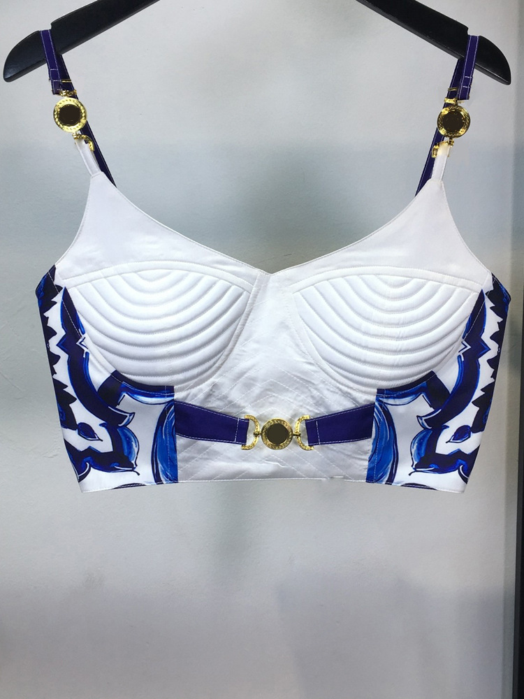 Summer Bohemain Blue And White - Suspender Tank Top recensione e prezzo
