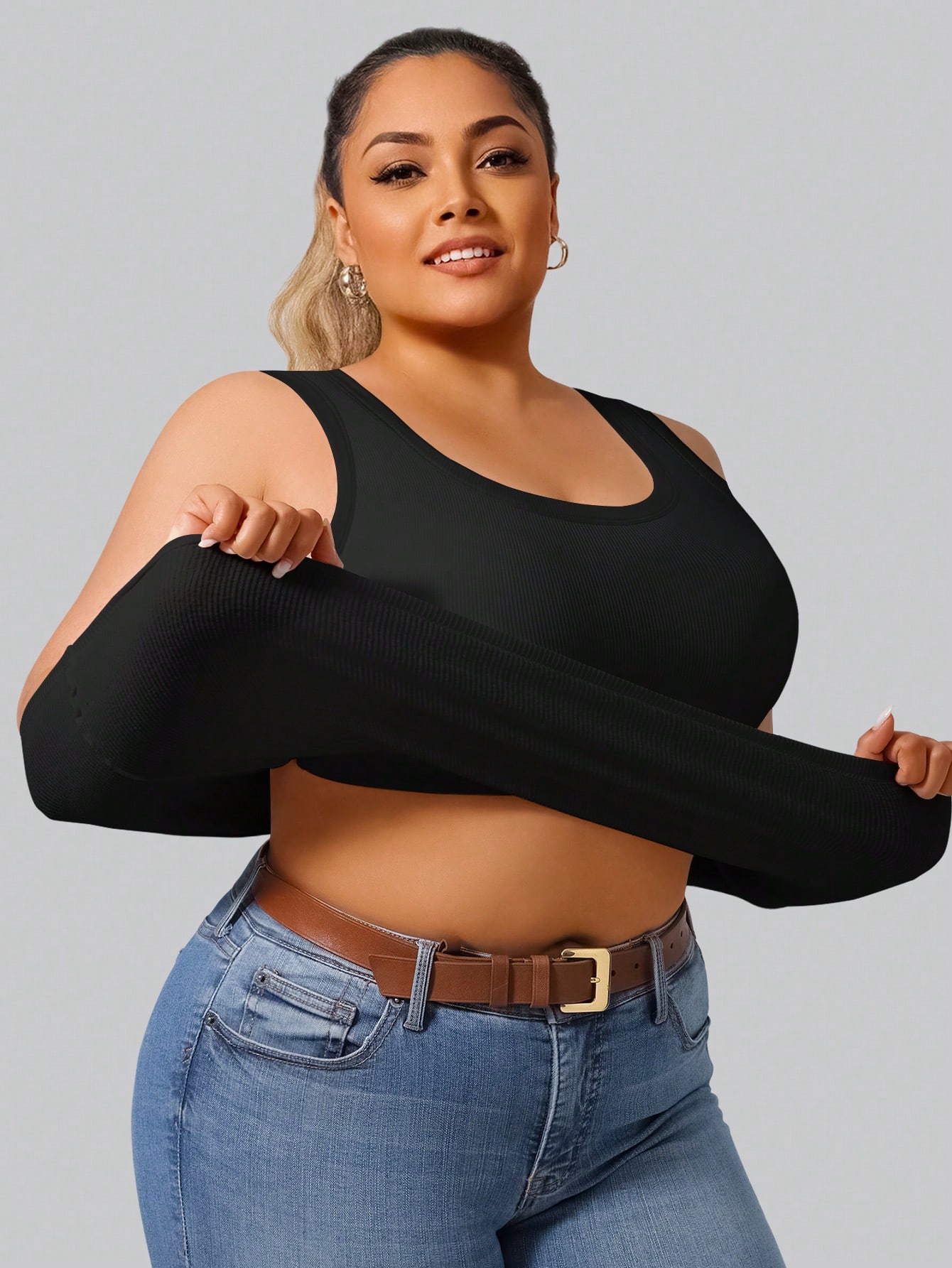 Plus Size Women's High Stretch - Tank Top Ribbed recensione e prezzo